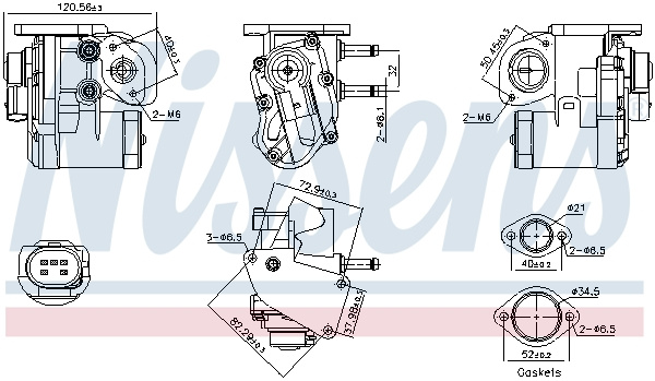 Supapa EGR (NIS98236 NISSENS) AUDI,SKODA,VW