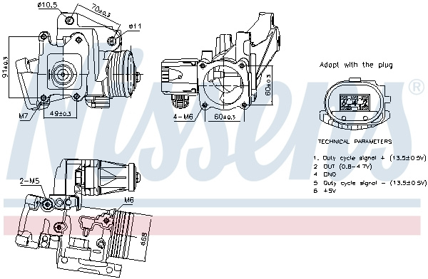 Supapa EGR (NIS98387 NISSENS) VOLVO