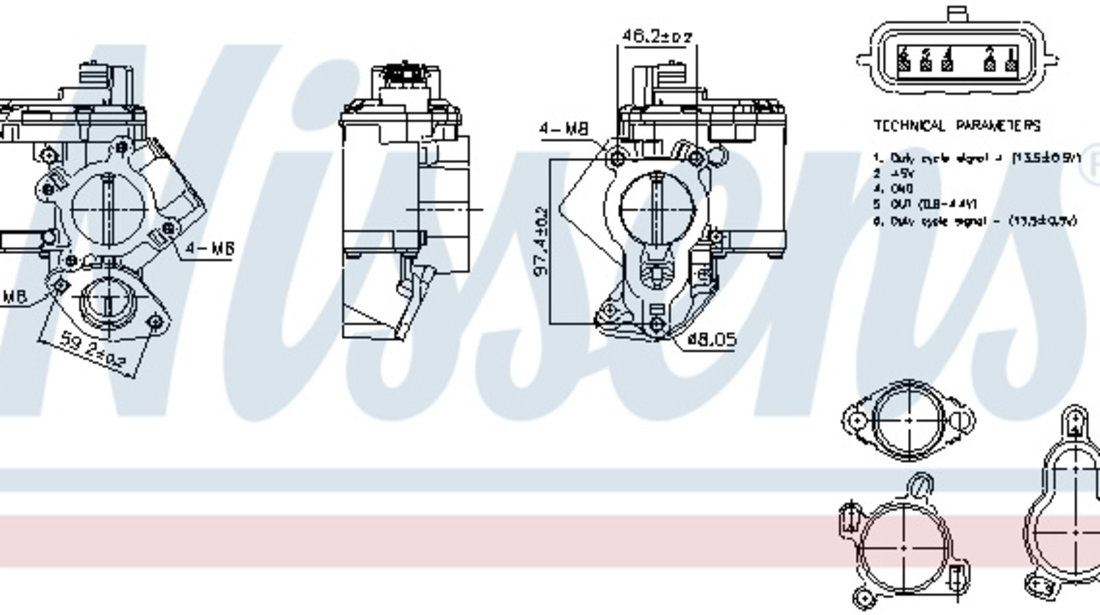 Supapa EGR (NIS98463 NISSENS) NISSAN,OPEL,RENAULT,VAUXHALL