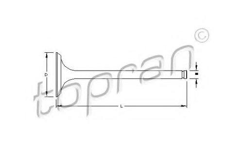 Supapa evacuare OPEL CORSA B (73, 78, 79) (1993 - 2002) TOPRAN 201 247 piesa NOUA