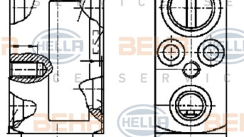 Supapa expansiune, clima (8UW351239011 HELLA) PORSCHE,VOLVO