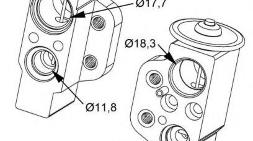 Supapa expansiune, clima VW TOUAREG (7LA, 7L6, 7L7) (2002 - 2010) NRF 38476 piesa NOUA