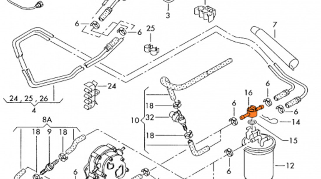 Supapa Filtru Combustibil Oe Volkswagen Golf 4 1997-2005 1J0127247B