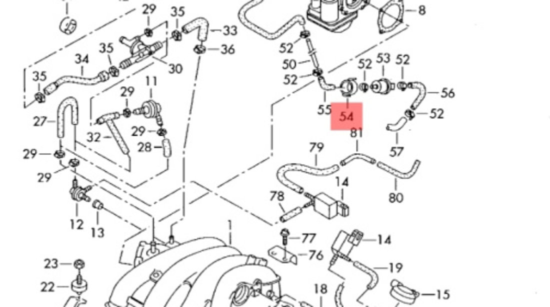 Supapa vacuum Audi A4 B6 (8E2) Sedan 2002 2.0 I OEM 06B133459D