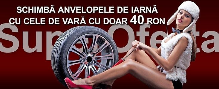 Super-Oferta la final de iarna: schimba-ti anvelopele de iarna cu cele de vara + echilibrat, cu doar 40 de lei!