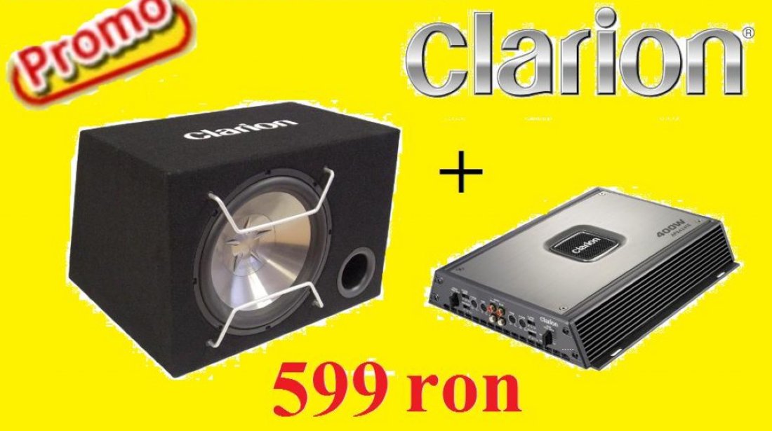 SUPER PROMOTIE STATIE SI SUBWOOFER CLARION 300 W RMS LA SUPER PRET 599 LEI