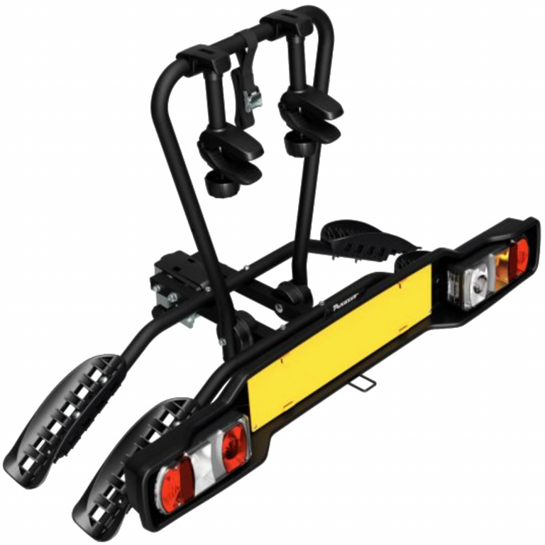 Suport 2 biciclete Peruzzo Siena 668E compatibil cu biciclete electrice cu prindere pe carligul de remorcare auto, Negru Mat