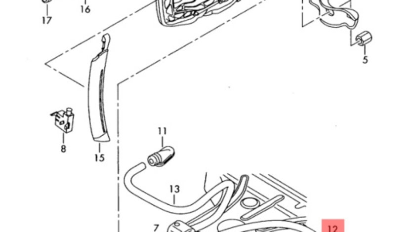 Suport aluminiu cablu frana mana stanga Volkswagen Golf 5 (1K5) Kombi 2008 1.9 TDI OEM 1K0711951A