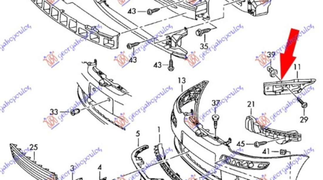 Suport aripa dreapta fata VW Golf 5 2004-2008 NOU 1K0807184