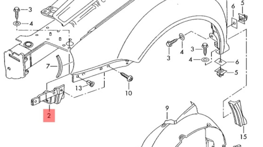 Suport aripa dreapta Volkswagen Golf 4 hatchback 1998 Argintiu LA7W OEM 1J0821136