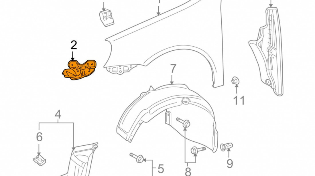 Suport Aripa Fata Dreapta Oe Volkswagen Golf 6 2008-2013 5K6821136