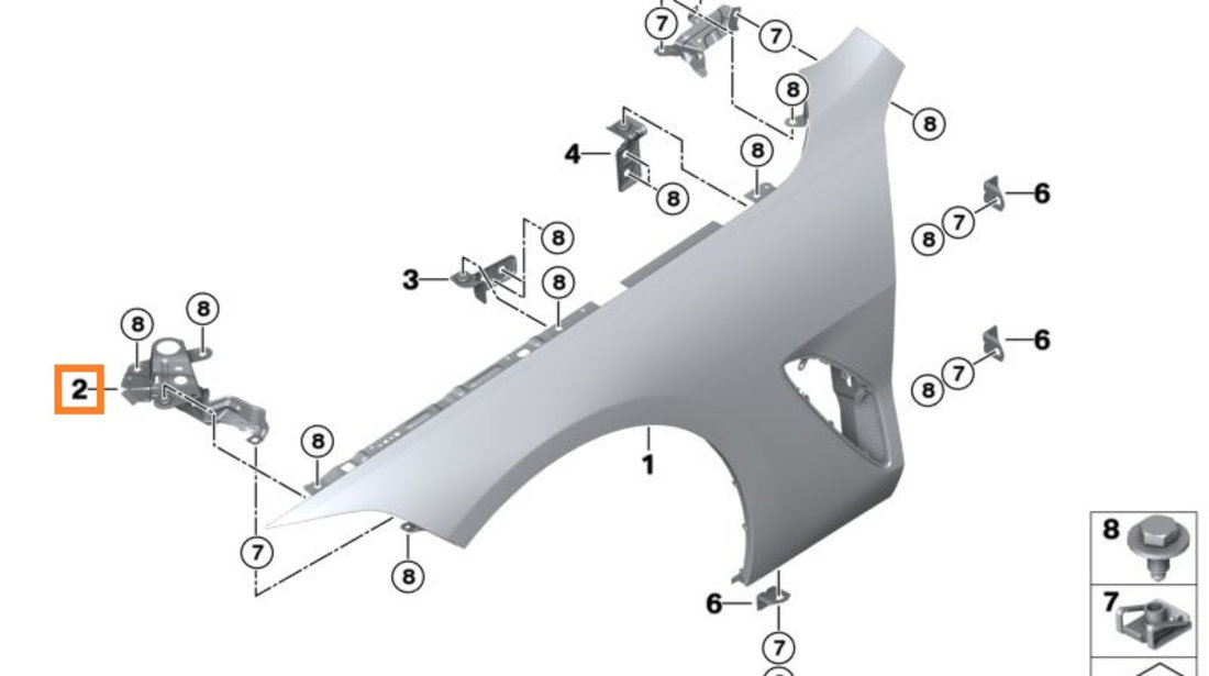 Suport Aripa Fata Stanga Oe Bmw Seria 8 G16, F93 2019→ 41358492949