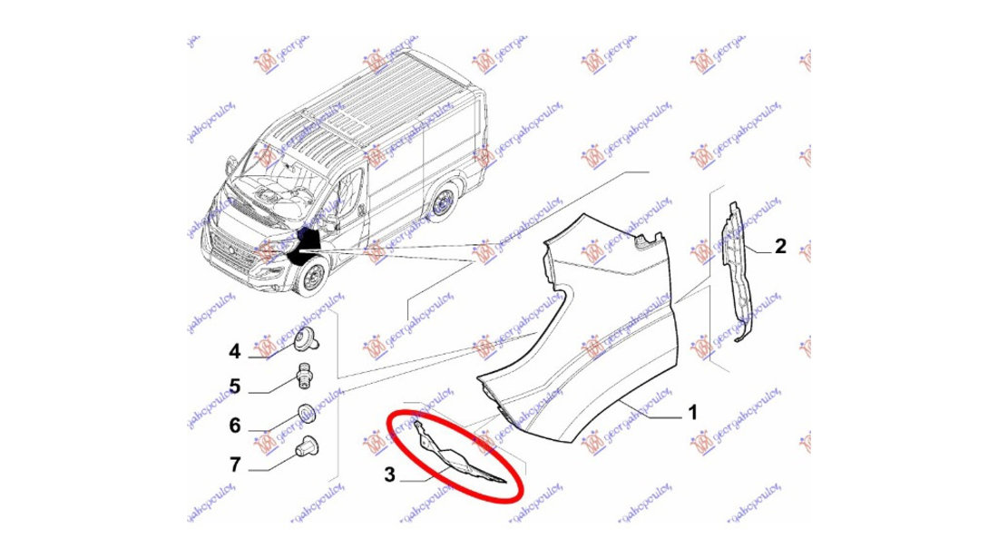 Suport aripa stanga fata Citroen Jumper 2006-2014 NOU 1378654080 1612247180