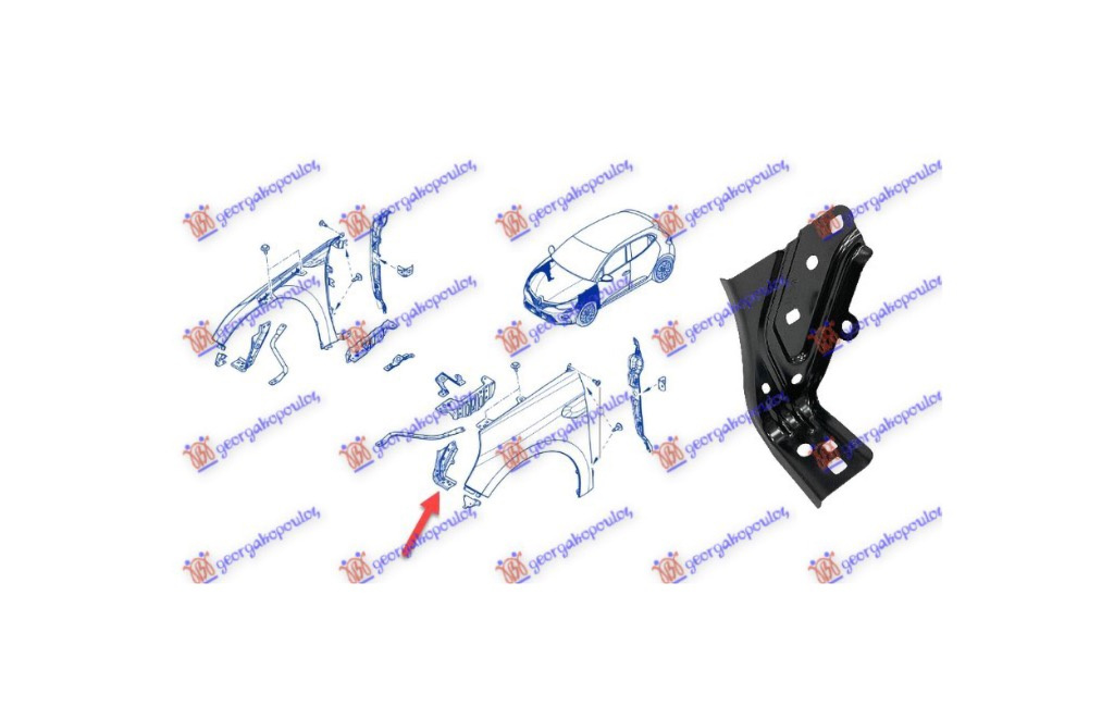 Suport aripa stanga fata Renault Clio 5 2019- NOU 631414038R