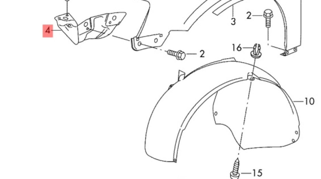 Suport aripa stanga fata Volkswagen Passat B7 (365) Variant 2012 2.0 TDI OEM 3AA821141