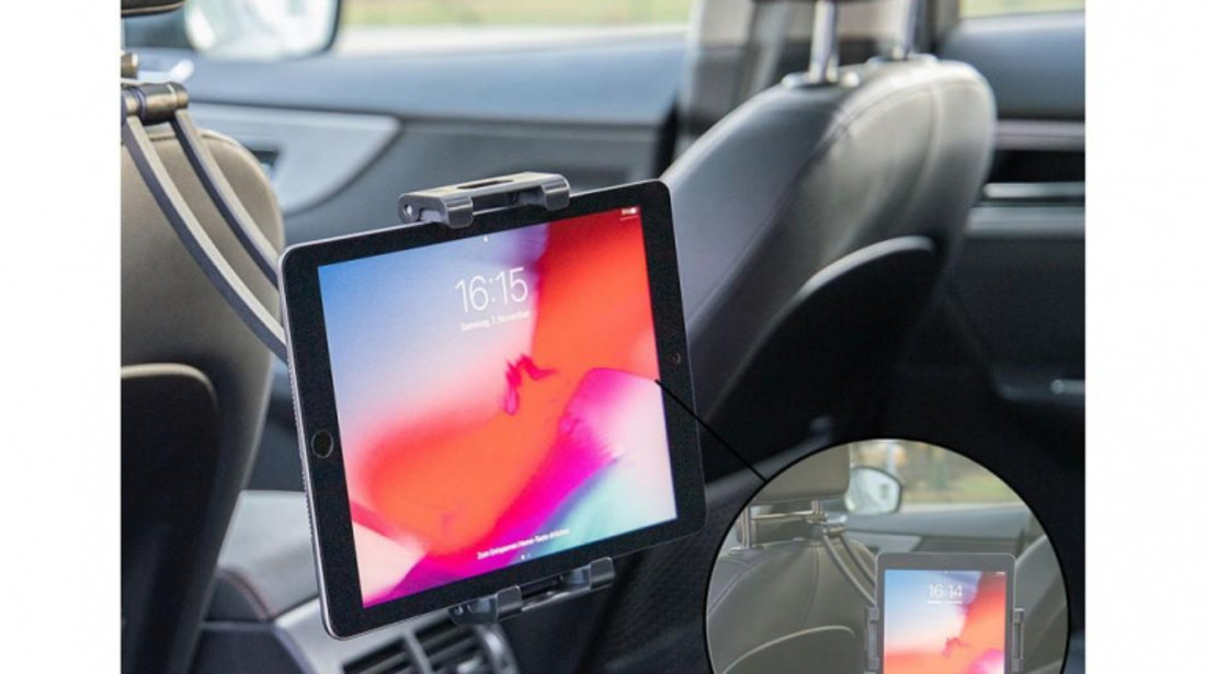 Suport auto flexibil premium pentru tableta cu prindere in tetiera UNIVERSAL Universal #6 511870