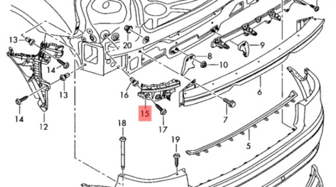 Suport bara dreapta spate Audi A3 (8P) Coupe 2004 2.0 TDI OEM 8P3807394A