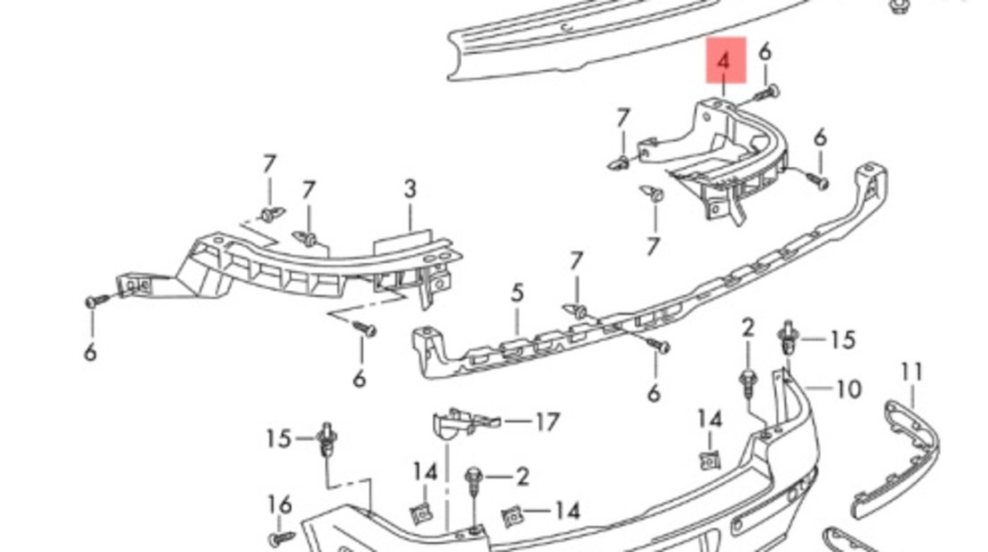 Suport bara dreapta spate Volkswagen Golf 4 (1J1) Hatchback 2001 OEM 1J6807394A