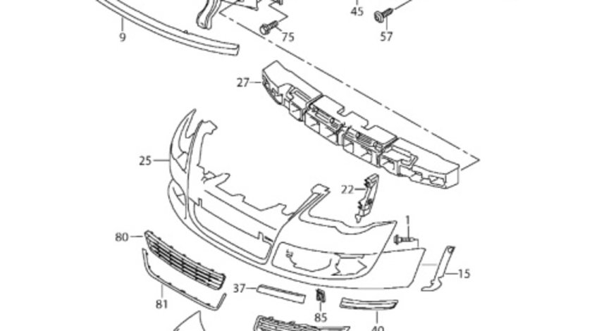 Suport bara fata 3C0807183 Vw Passat B6 2.0 TDI 2006 BKP OEM 3C0807184