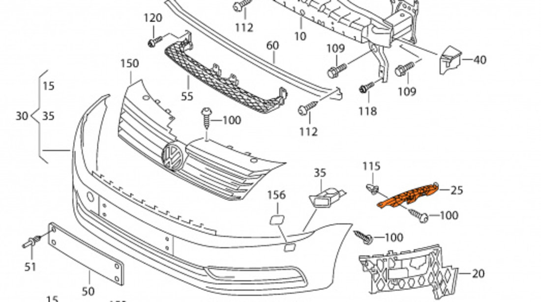 Suport Bara Fata Dreapta Am Volkswagen Passat B7 2010-2015 3AA807184