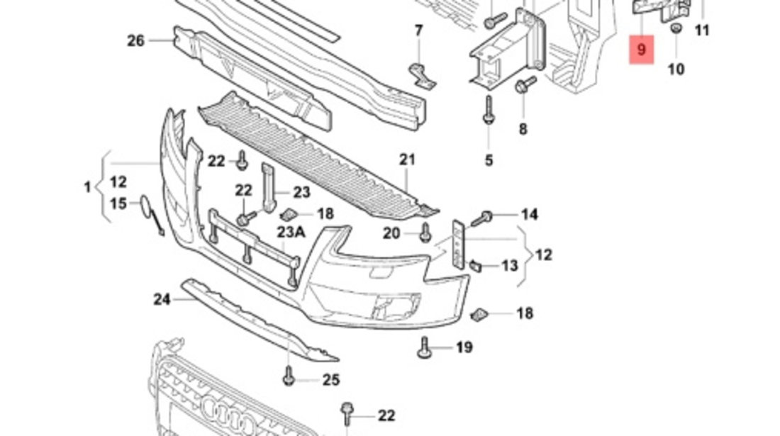 Suport bara fata dreapta Audi A4 B8 2.0 TDI CAG Sedan 2009 OEM 8K0807284