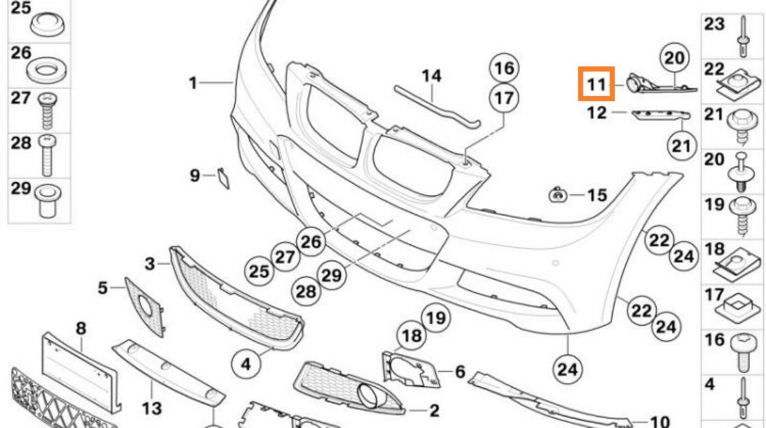 Suport Bara Fata Dreapta Oe Bmw Seria 3 E91 2008-2012 51117058448