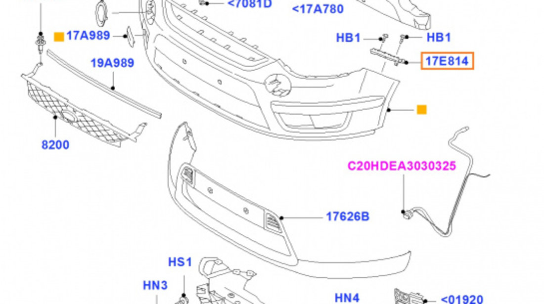 Suport Bara Fata Dreapta Pe Aripa Oe Ford Galaxy 2 2006-2015 1694758