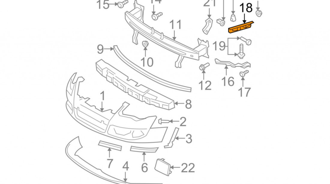 Suport Bara Fata Stanga Am Volkswagen Passat B6 2005-2011 3C0807183