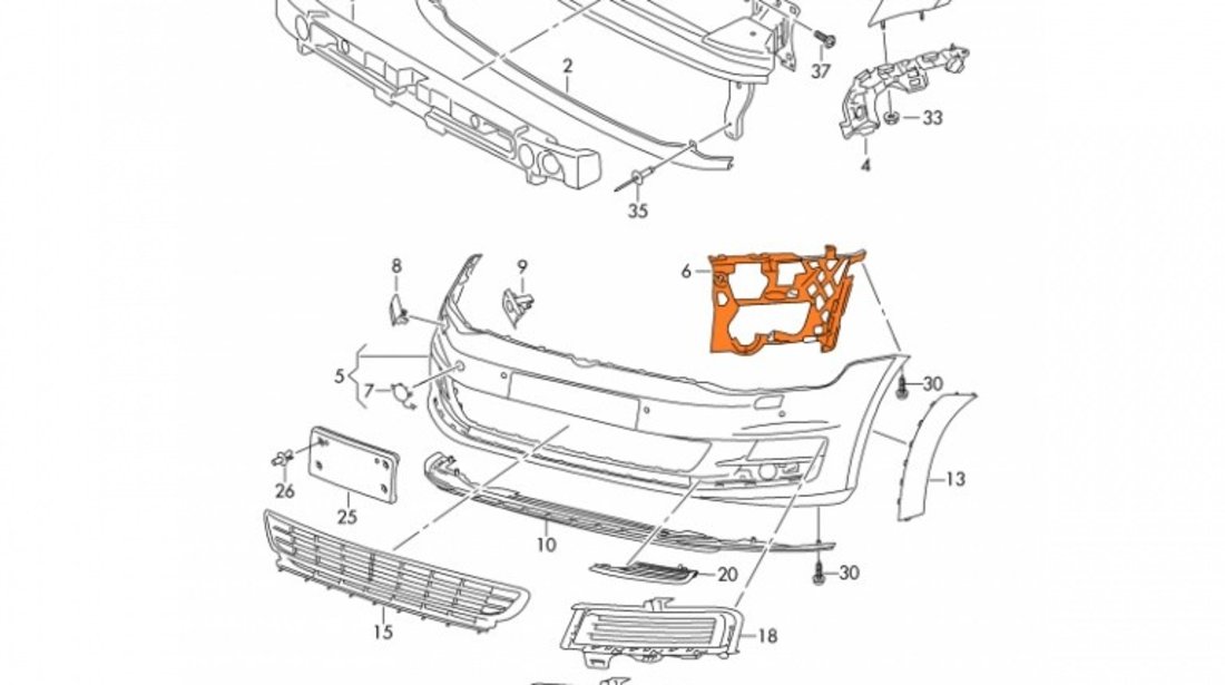 Suport Bara Fata Stanga Oe Volkswagen Golf 7 2012-2017 5GM807723