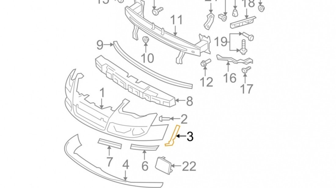 Suport Bara Fata Stanga Vertical Am Volkswagen Passat B6 2005-2011 3C0807177