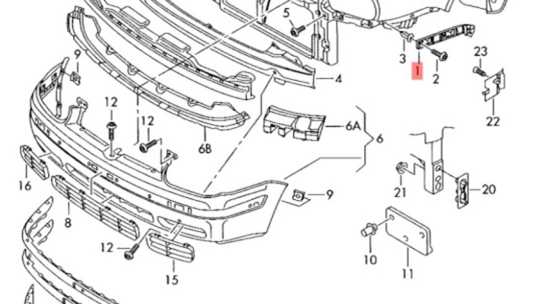 Suport bara fata Volkswagen Golf 4 (1997-2005) [1J1] 1J0807183A OEM 1J0807183A