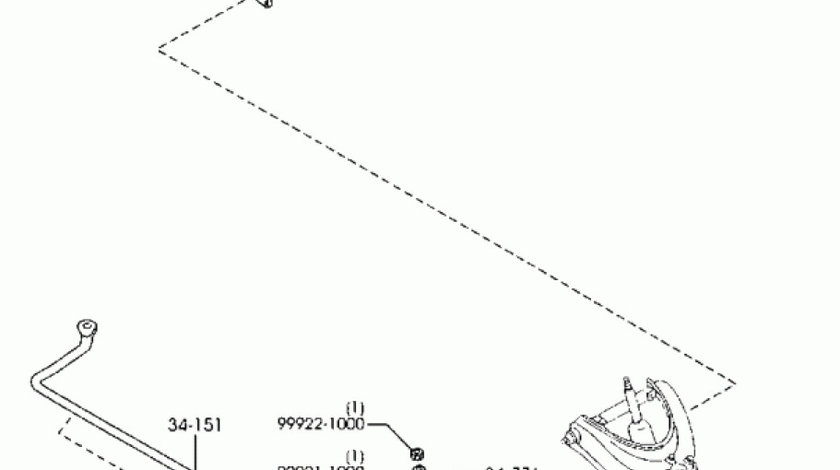 Suport bara torsiune punte fata Mazda B2500 (poz.34061) MAZDA OE UH74-34-T61