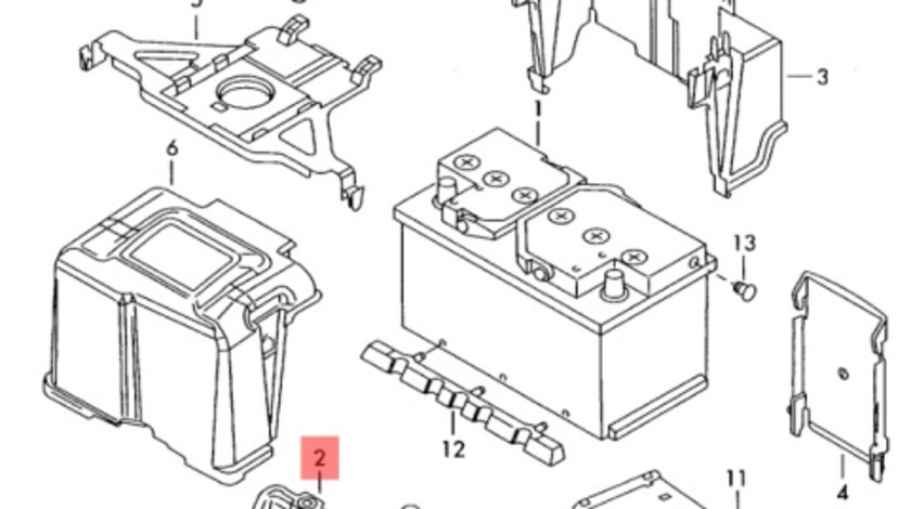 Suport baterie Volkswagen Bora 1J 96 kw ASZ 2003 2004 OEM 1J0915333