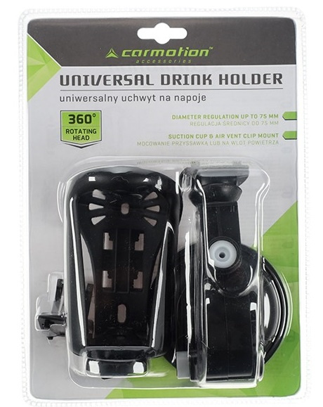 Suport Bauturi Auto Cu Ventuza Pentru Geam / Grila Ventilatie Carmotion Negru 58122