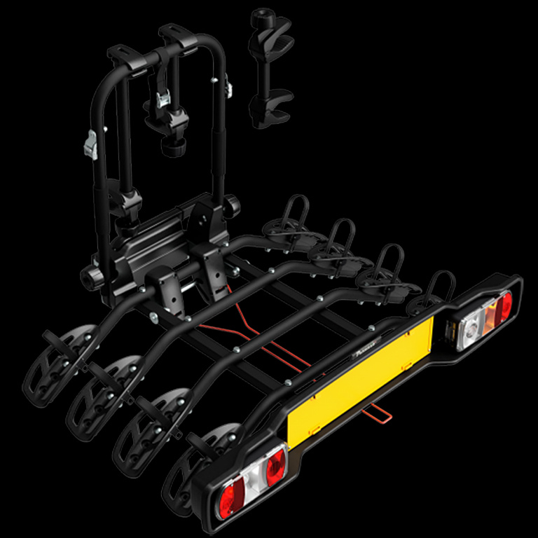 Suport biciclete Peruzzo Parma 4 biciclete 706/4N negru cu prindere pe carligul de remorcare auto
