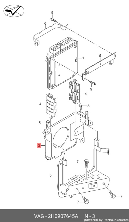 Suport calculator motor Volkswagen Amarok 2H 2015 2016 OEM 2H0907645A