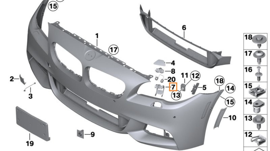 Suport Capac Spalator Far Stanga Oe Bmw Seria 5 F10 2009-2016 M Design 51118048019