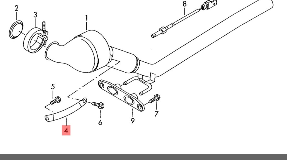 Suport catalizator Skoda Octavia 2 1Z 2.0 TDI 2007 KOMBI SKODA OCTAVIA [ 1959 - 1971 ] OEM 1K0253047Q