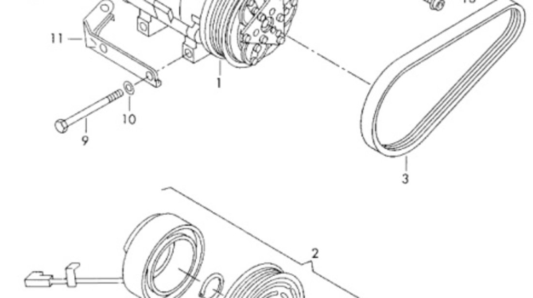 Suport compresor AC A4 B6 1.9 TDI 2002 AWX OEM 038260885C