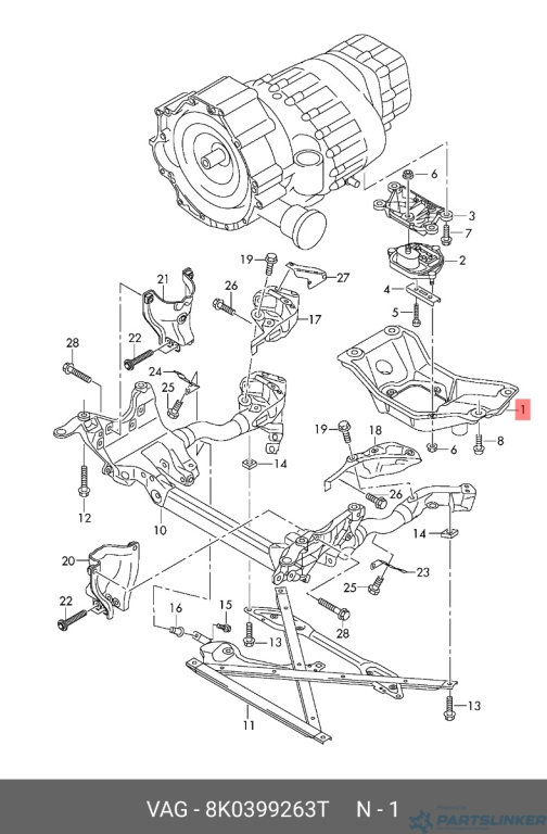 Suport cutie de viteze Audi A4 B8 2.0 TDI CAG Sedan 2009 OEM 8K0399263T