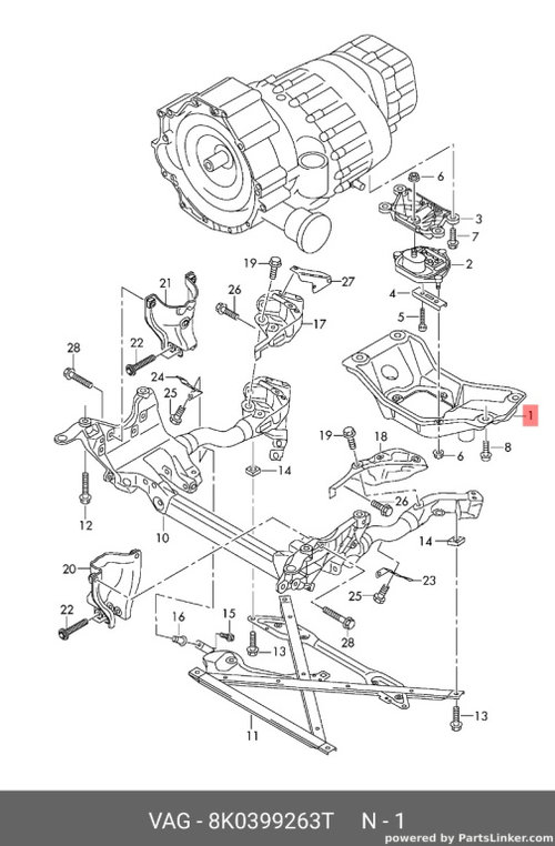 Suport cutie de viteze Audi A4 B8 2.0 TDI CAG Sedan 2009 OEM 8K0399263T
