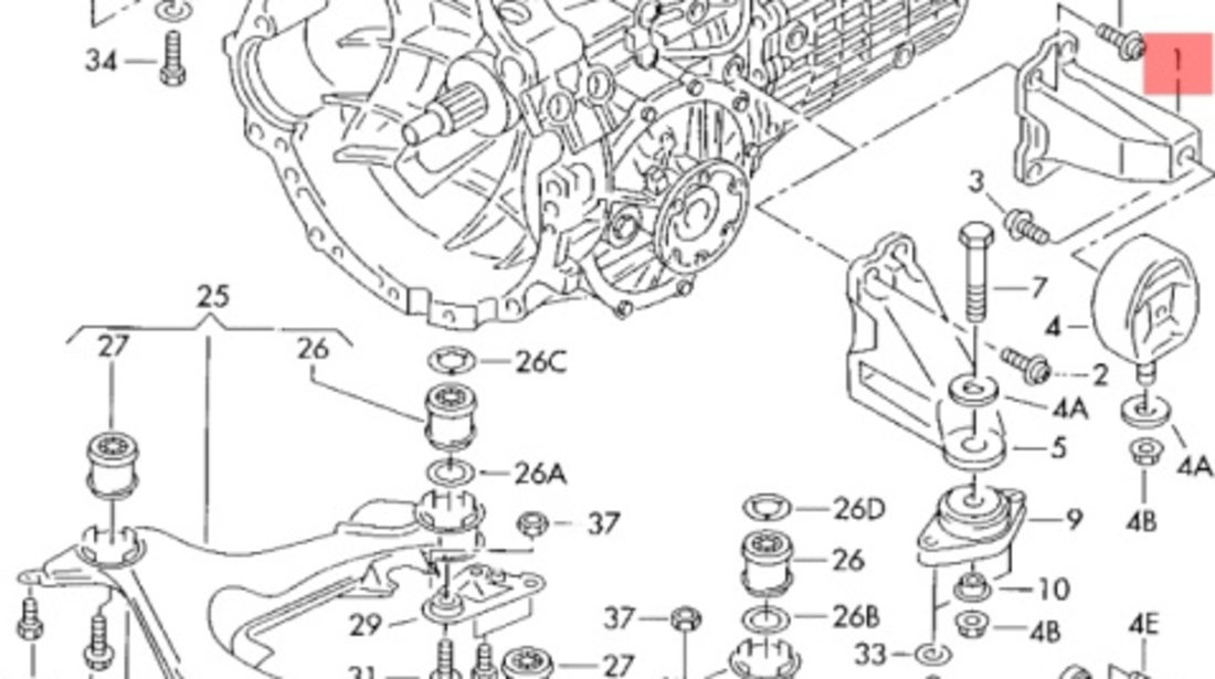 Suport cutie de viteze stanga Skoda Superb (3U4) Berlina 2005 1.9 TDI SKODA SUPERB (3U4) [ 2001 - 2008 ] OEM 8D0399113AB