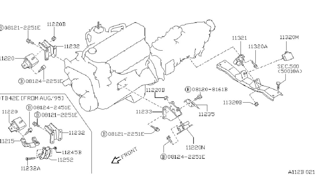 Suport cutie viteza Nissan Patrol Y 60 motor 2.8 TD JAPANPARTS 1132006j00