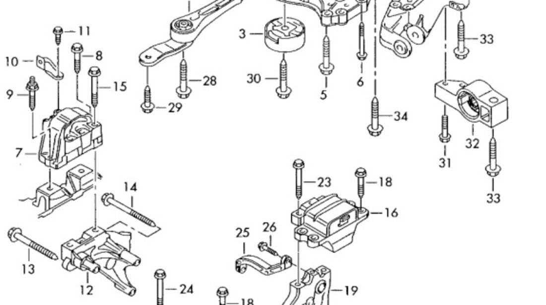 Suport cutie viteze ​Volkswagen Golf 5 (1K) Hatchback 2008 2.0 TD OEM 1K0199117AC