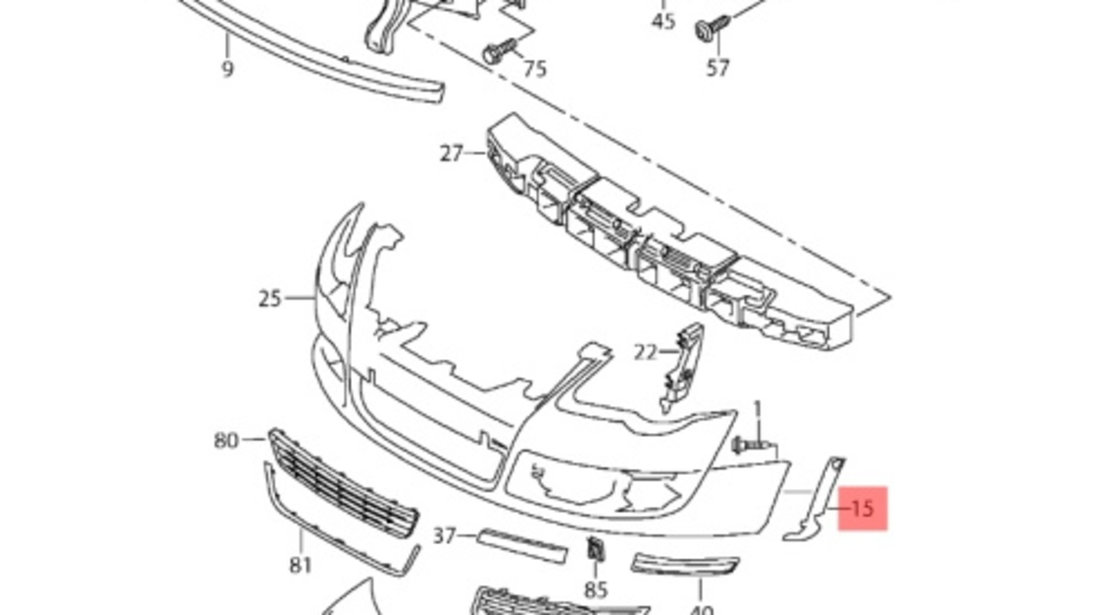 Suport dreapta bara fata Volkswagen Passat B6 2004-2009 3C0807178 OEM 3C0807178