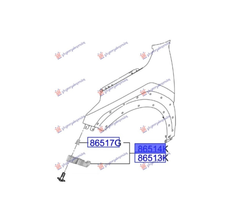 Suport dreapta lateral bara fata Kia EV9 2023- NOU 86552-DO000 (PLASTIC)