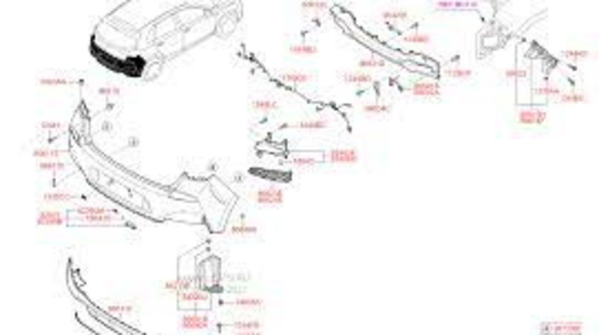 Suport Dreapta Ranforsare Bara Spate De Plastic Original Hyundai I30 Fastback 2017-2018-2019-2020