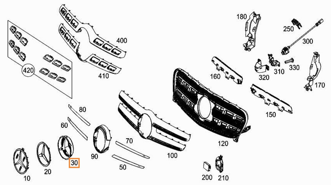 Suport Emblema Fata Oe Mercedes-Benz C-Class W205 2014→ A0008880060