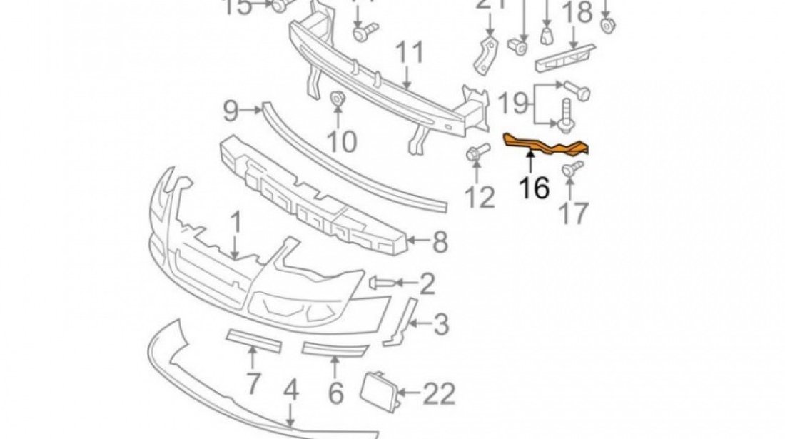 Suport Far Dreapta Am Volkswagen Passat B6 2005-2011 3C0807890A