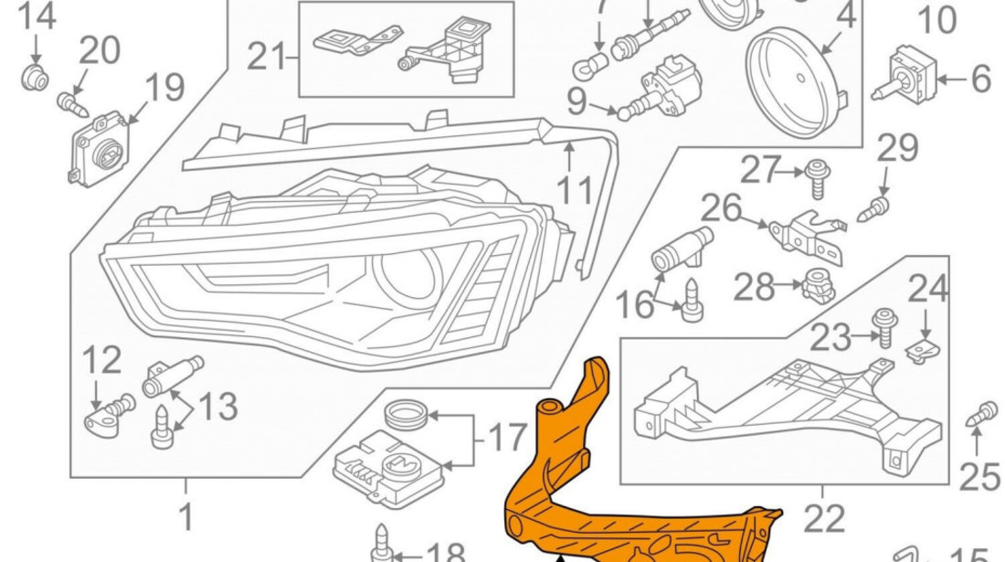 Suport Far Dreapta Oe Audi A5 8T3 2012-2017 8T0805608D